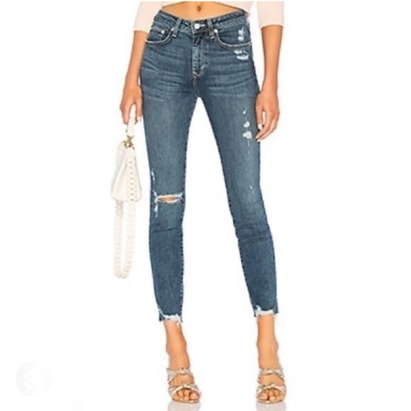 LOVERS + FRIENDS DENIM Mason Hi-Rise Skinny Blue Jean Naples 25 STRETCH - Picture 3 of 4